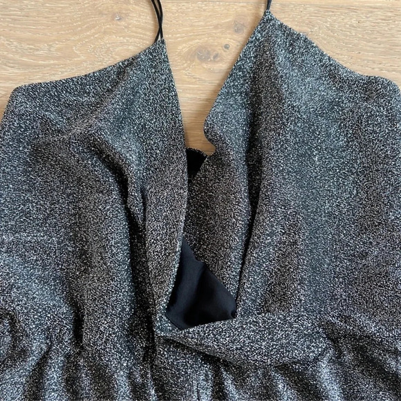 Revolve Sparkly Spaghetti Strap Jumpsuit Glitter Sequins House of Harlow Black - Picture 13 of 13